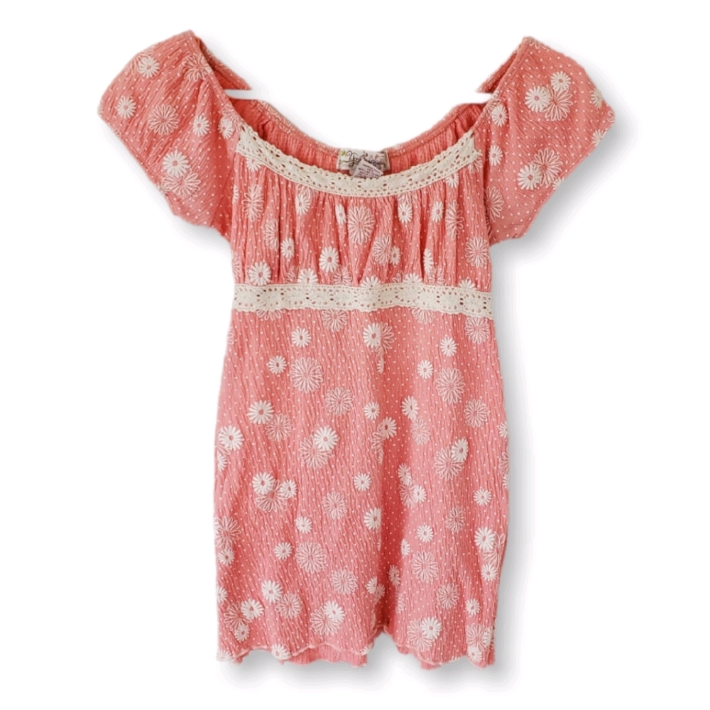 Cute Younique Embroidered Pink Blouse Top